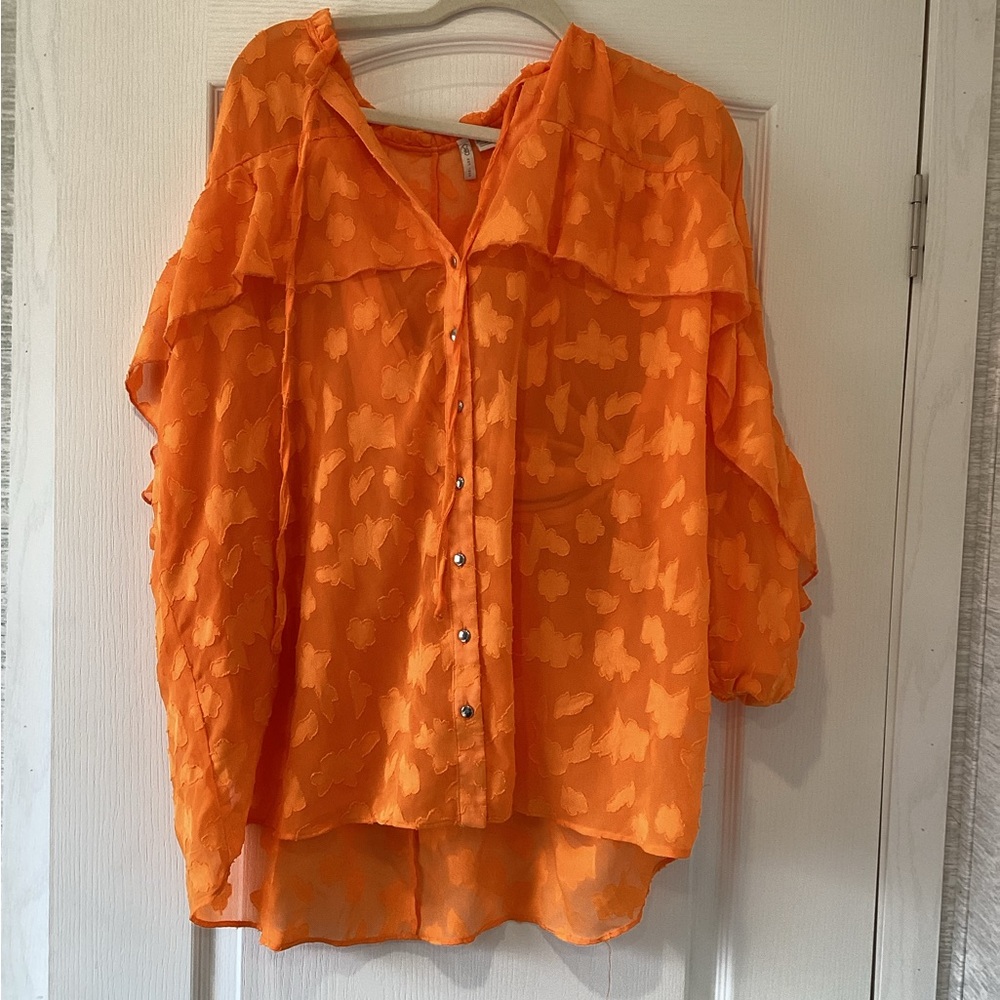Cato Vibrant Orange Blouse size 18/20W EUC